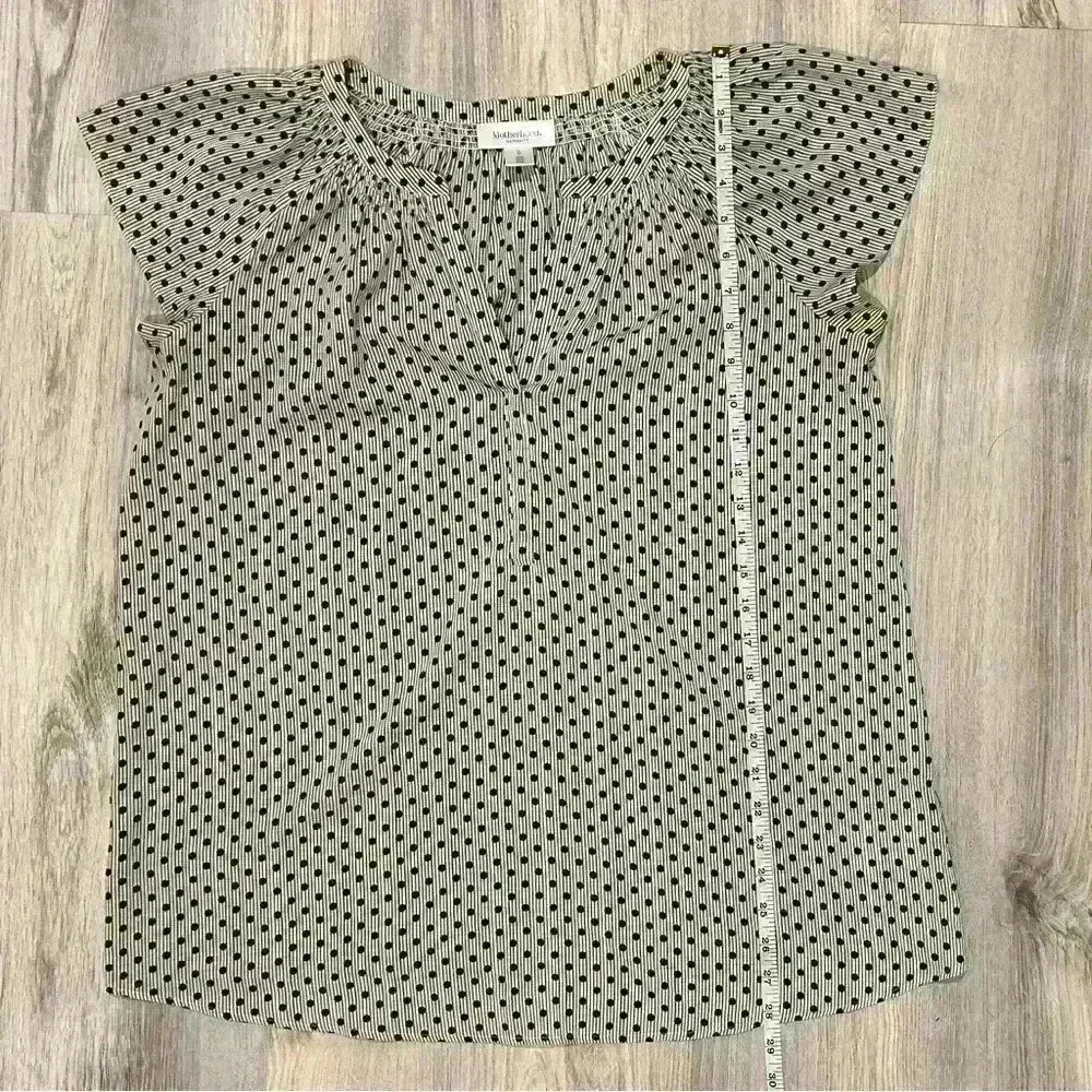 Motherhood Maternity Short Sleeve Shirt Black White Polka Dot Tunic Top Size M - Picture 7 of 8